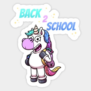 Back 2 School Unicorn Sticker